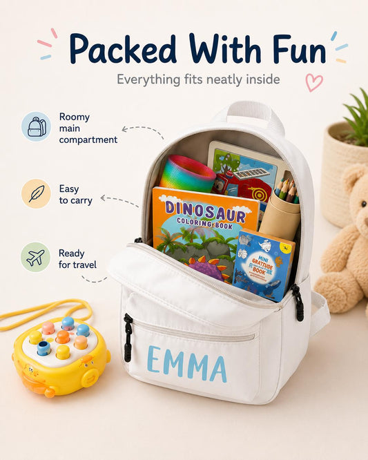 Personalized kids activity backpack