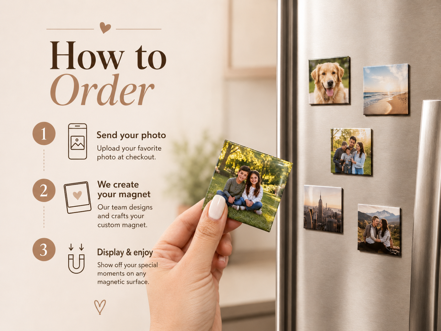 How to order custom photo magnets in three steps