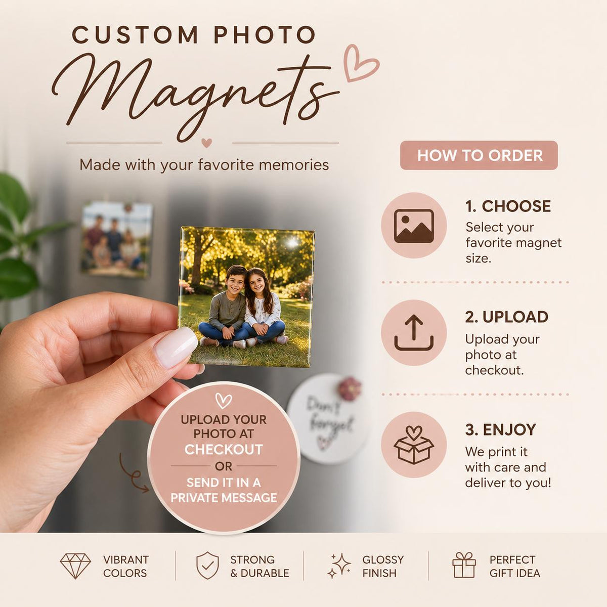 Custom 2x2 photo magnets