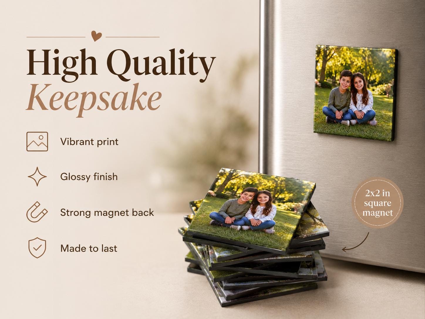 Custom 2x2 photo magnets