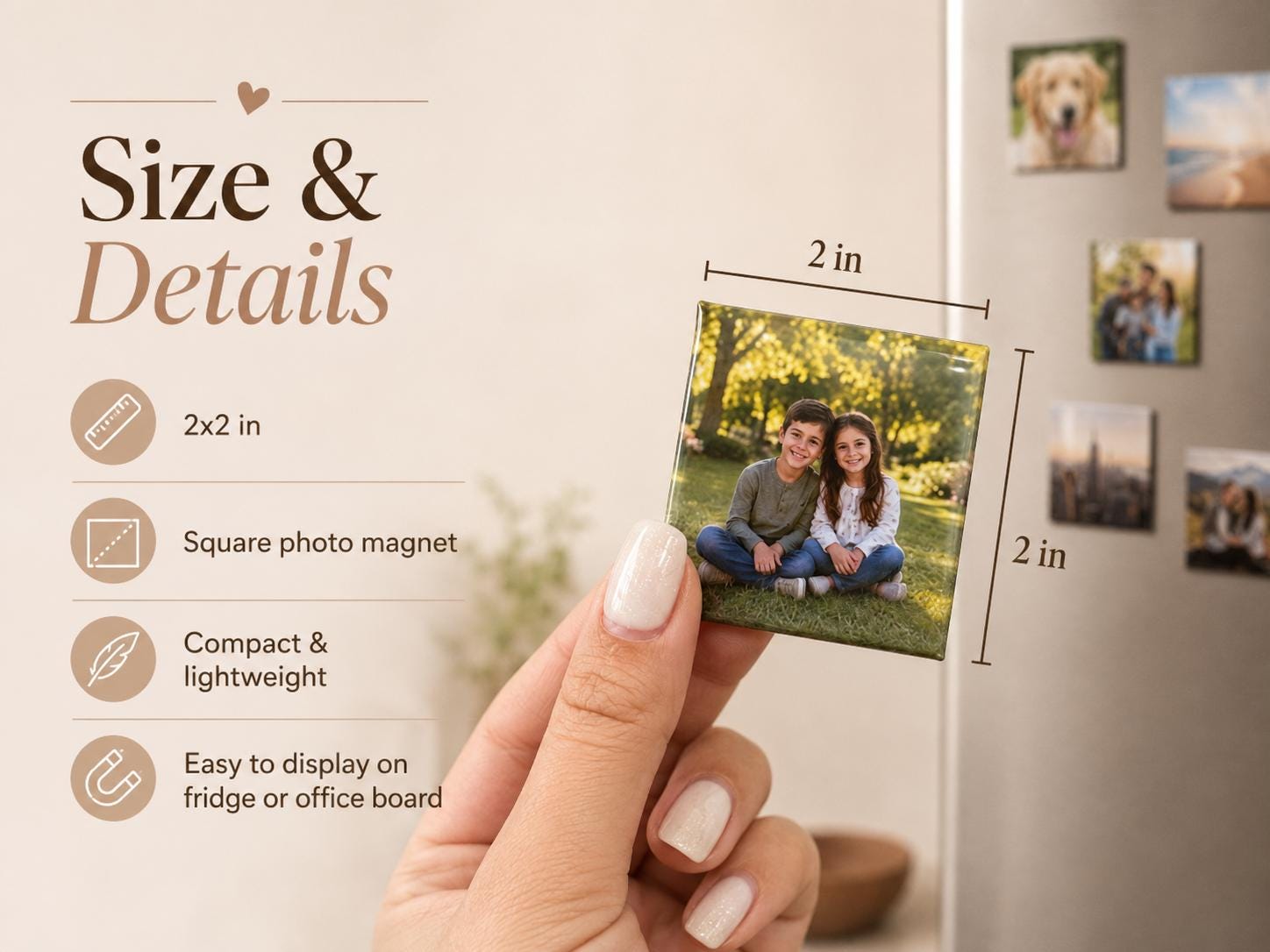 Custom 2x2 photo magnets