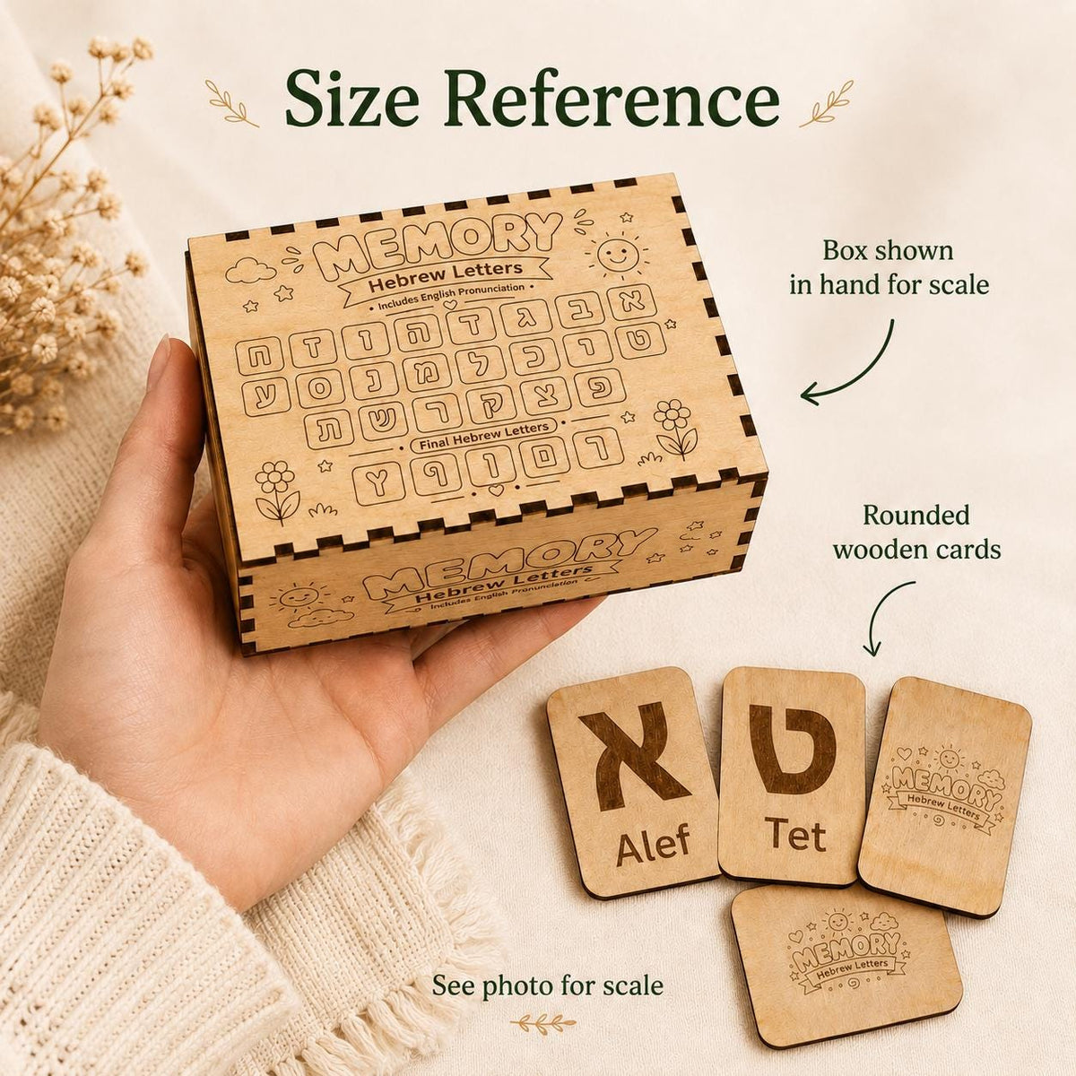Hebrew memory game laid out for play