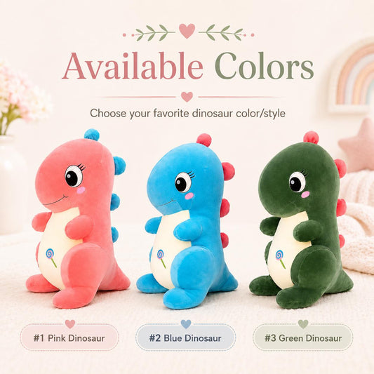 Personalized birth stat dinosaur plush