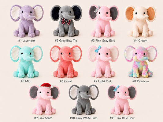 Personalized birth stat elephant plush