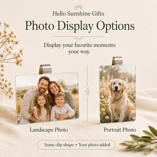 Personalized car visor photo clip