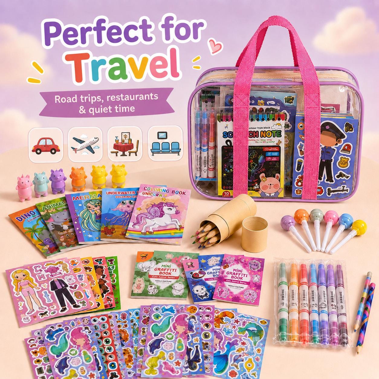 Clear carry bag with personalized name