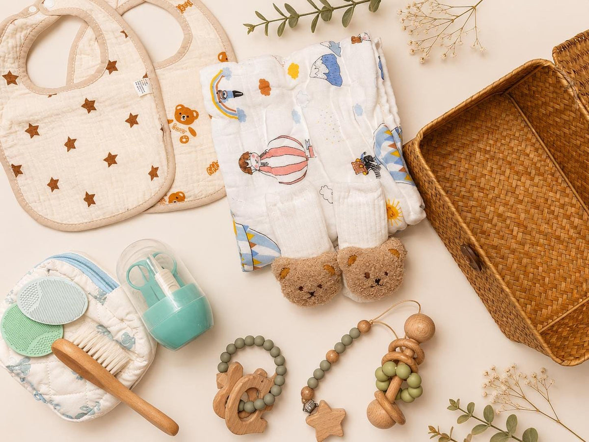 Personalized newborn gift basket