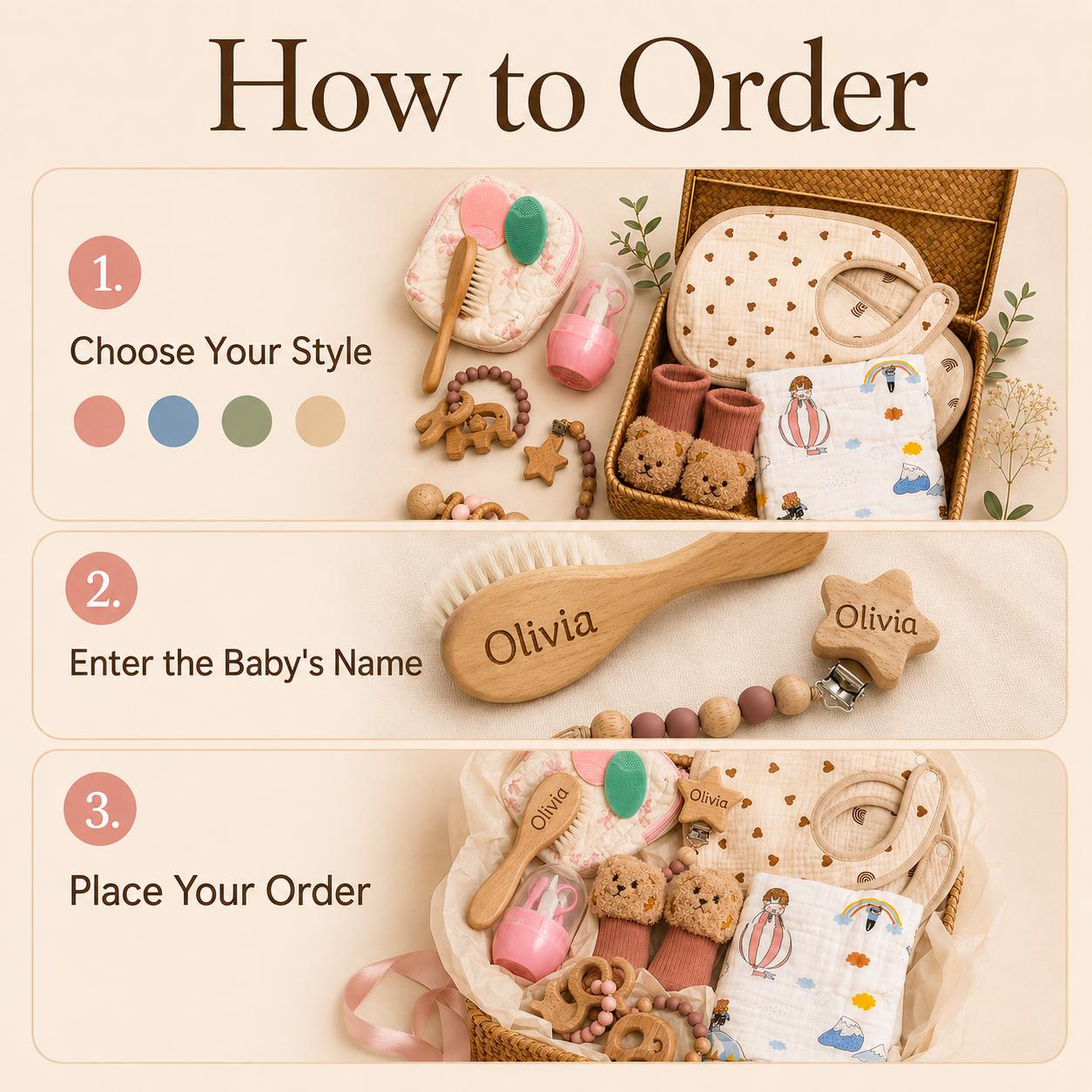 Personalized newborn gift basket