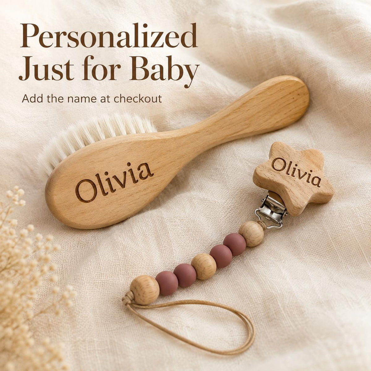 Personalized newborn gift basket