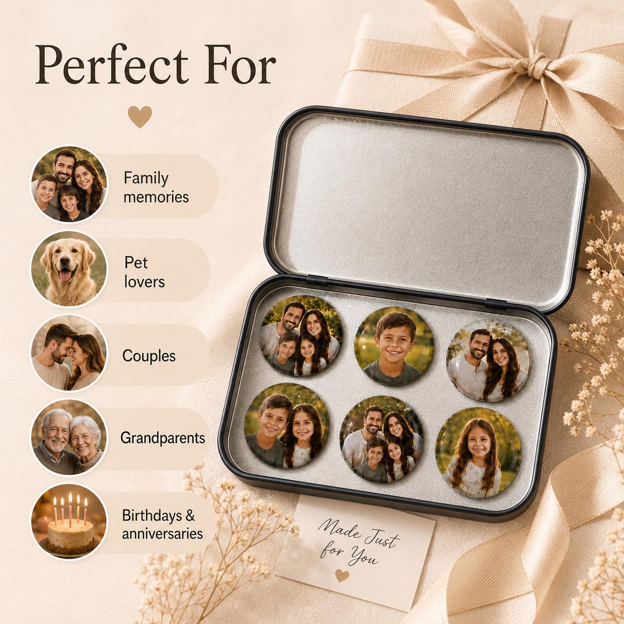 Personalized photo glass magnets