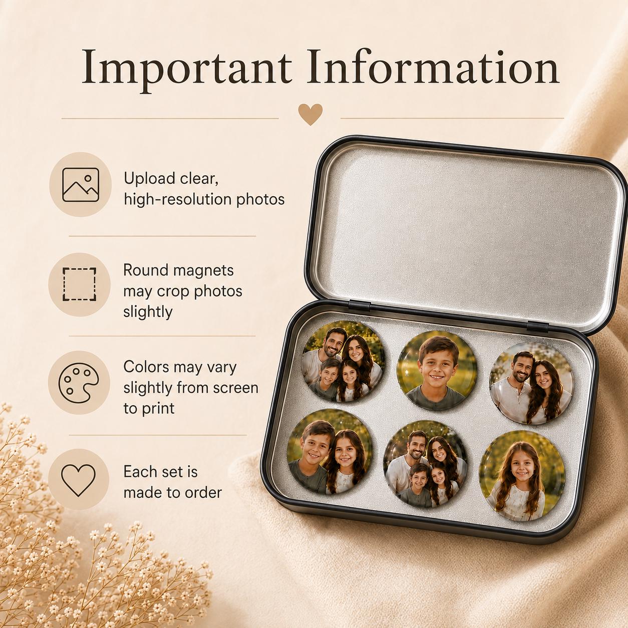 Photo magnet set as a party favour