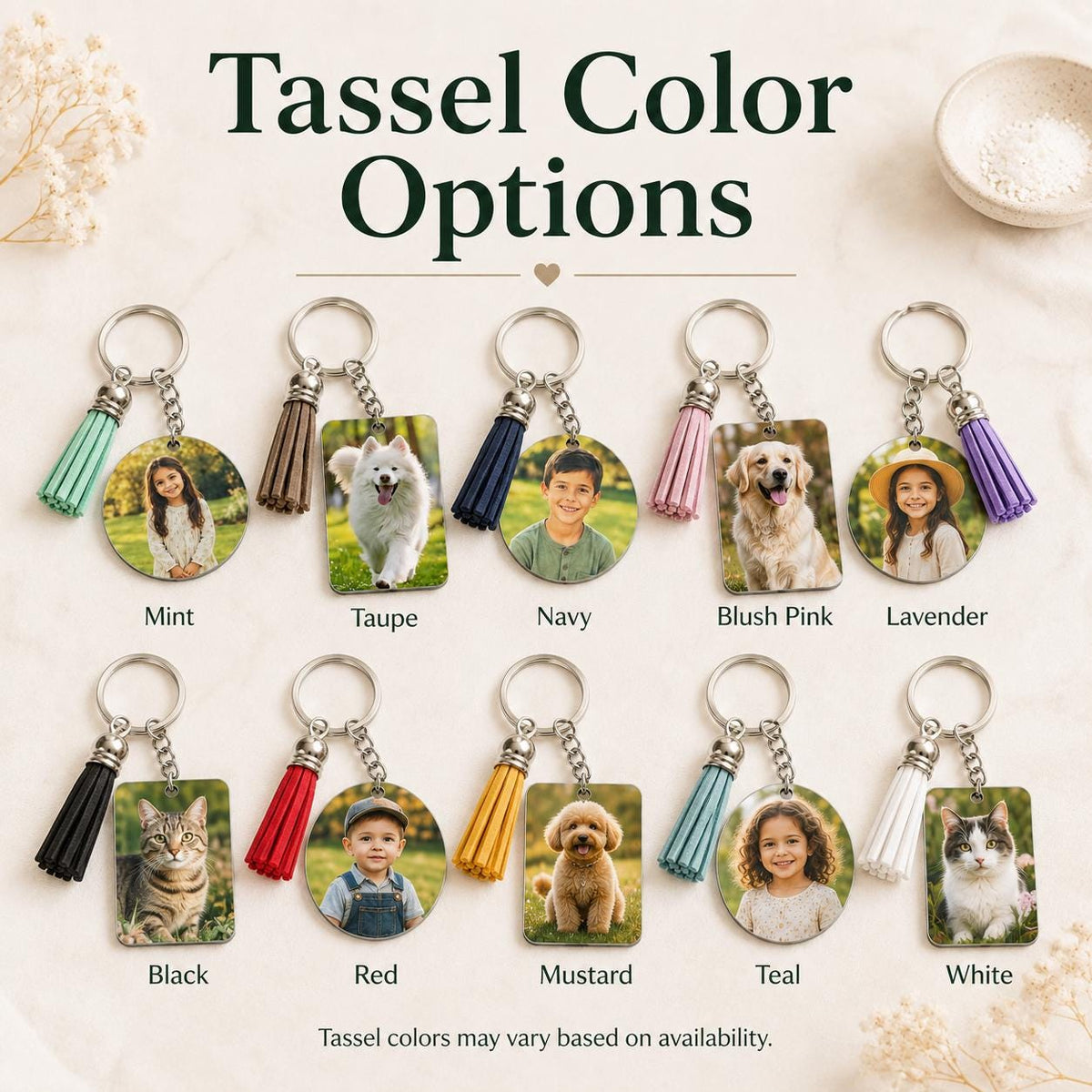 Custom family photo keychain detail