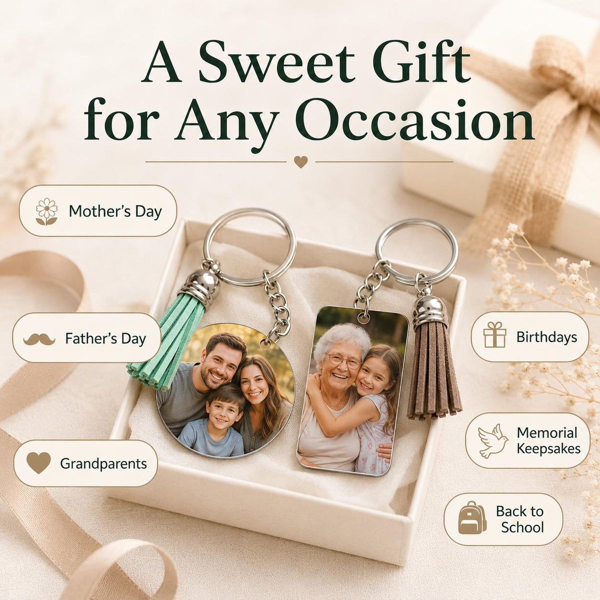 Personalized photo keychain