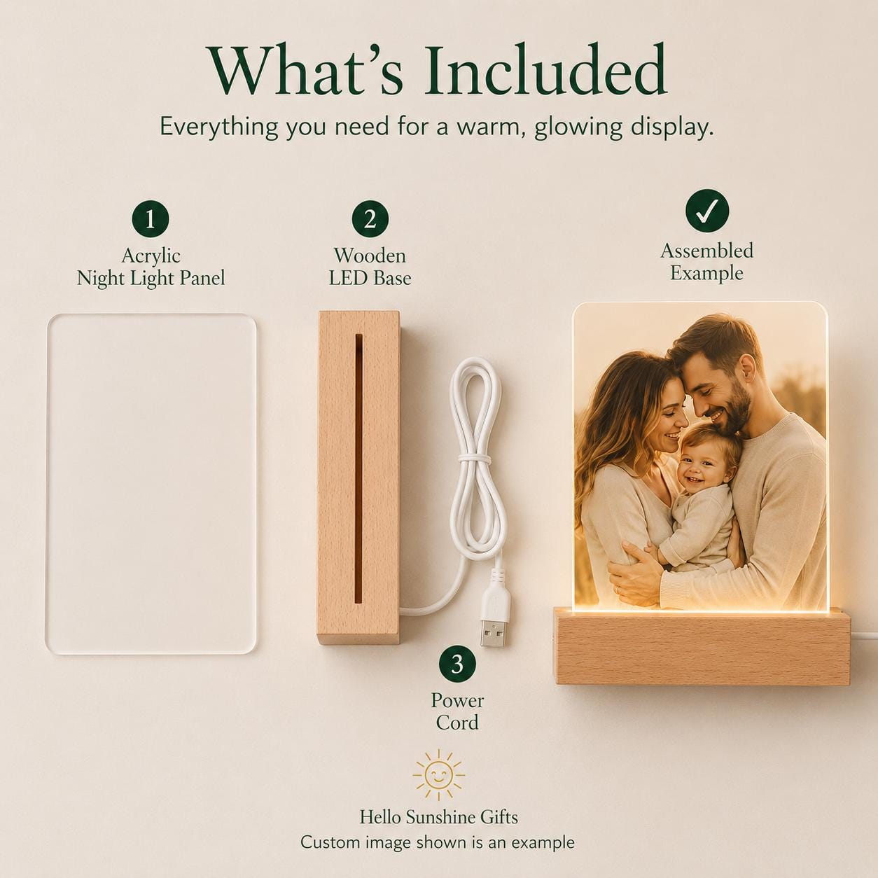 Personalized photo night light