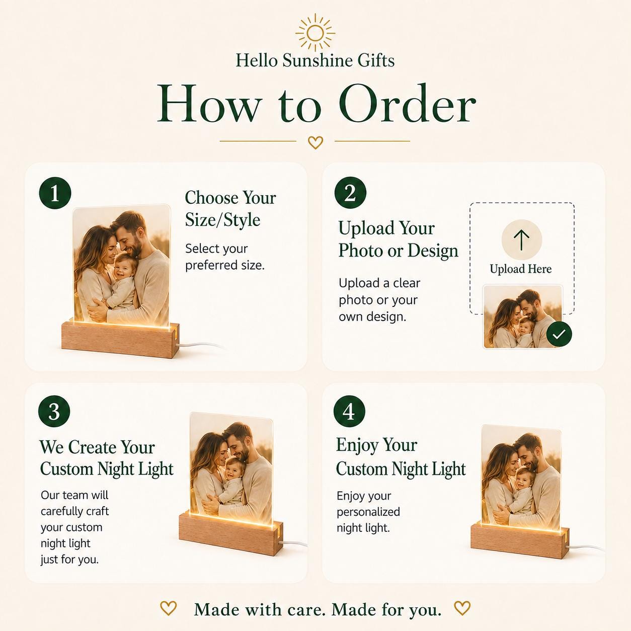 Personalized photo night light