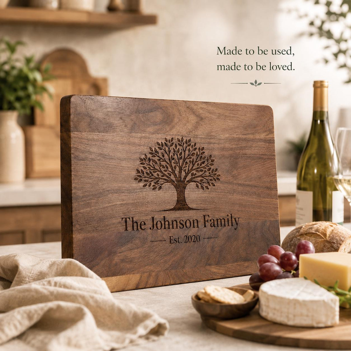 Personalized walnut cutting board
