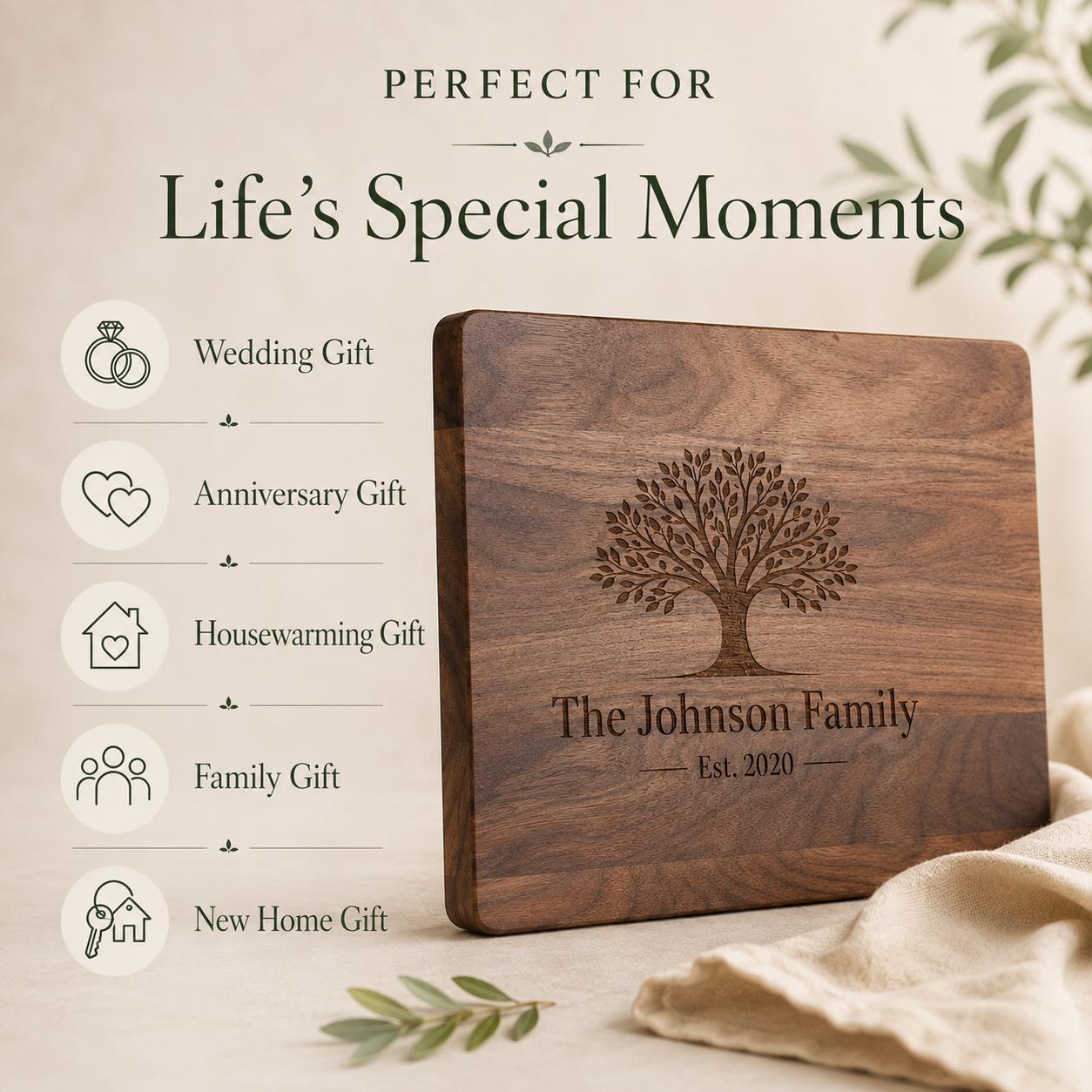 Personalized walnut cutting board
