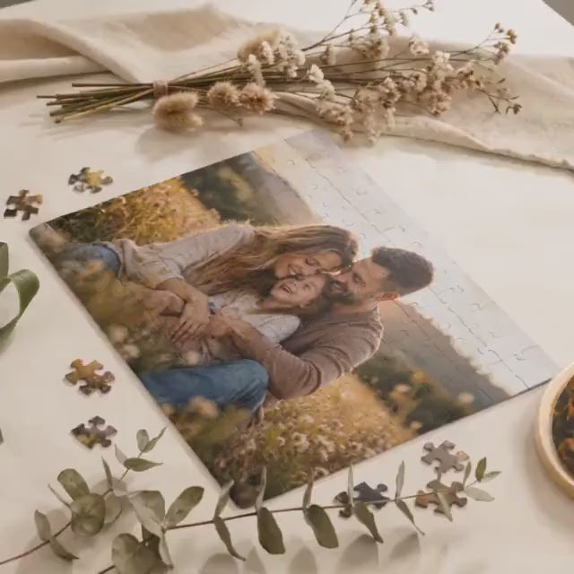 Personalized photo puzzle video