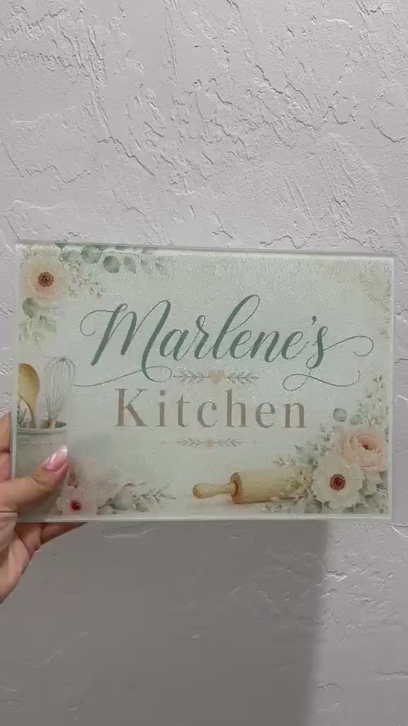 Personalized glass cutting board video
